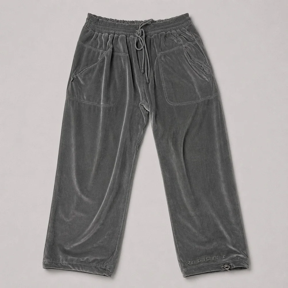 Jordan Velour Track Pants Mens Medium Gray Jogger Drawstring Athletic